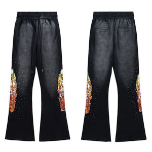 Estilo de tendencia caliente-Pantalones acampanados delgados de bloque de color lateral para hombre Ropa de talla grande de alta calidad Pantalones de estilo acampanado POR WAKIN WEAR - Product Image 6