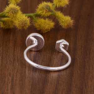 Kingman Turquoise Sterling Silver Luxury Minimalist Boho <b>Dainty</b> Southwest Gemstone Wedding <b>Ring</b> Her Handmade Silver Gift - Product Image 6