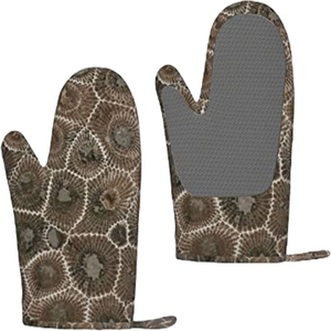 Meita Home Hot grab Double gant de cuisine fabricant plaid imprimé 2 pièces gant de four en silicone antidérapant coton résistant à la chaleur - Product Image 5