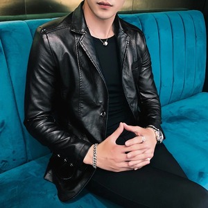 แจ็กเก็ตหนังคุณภาพพรีเมี่ยมสำหรับผู้ชาย, แจ็กเก็ตสตรีทแวร์มีซิปไซส์ใหญ่พิเศษ - Product Image 3