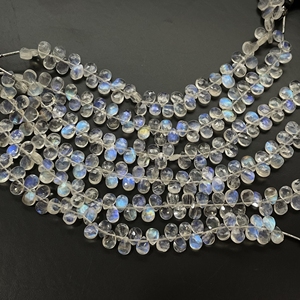 ลูกปัด briolette รูปลูกแพร์รูปพระจันทร์สีขาวสำหรับทำเครื่องประดับเจาะด้านข้างยาว6นิ้ว - Product Image 6