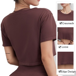 Ropa de mujer, camisetas cortas a la venta, ropa informal Lisa ajustada, camisetas cortas transpirables para mujer - Product Image 4