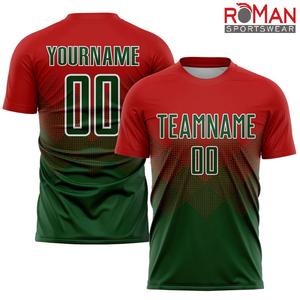 เสื้อฟุตบอล 100% โพลีเอสเตอร์ ย้อมสีเสื้อผ้า ระบายอากาศได้ดี โลโก้ด้านหน้า ปรับแต่งชื่อทีมได้ - Product Image 2