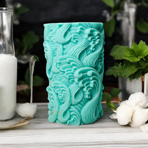 Velas perfumadas de cera de soja de Pilar ondulado hechas a mano para decoración del hogar REGALOS FESTIVOS de regreso para bares fiestas Navidad Pascua Diwali - Product Image 3