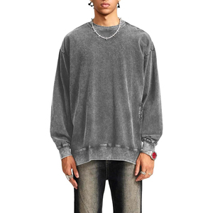 Sudadera Casual de Diseño Personalizado para Hombre, Lavado Ácido, Mezcla de Algodón y Felpa, Estilo Holgado, Hombros Caídos, OEM, Marca Privada - Product Image 1