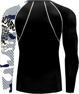 Venta al por mayor sublimado Rash Guard 4-Way Stretch Top de compresión para MMA BJJ y surf diseño personalizado - Product Image 2