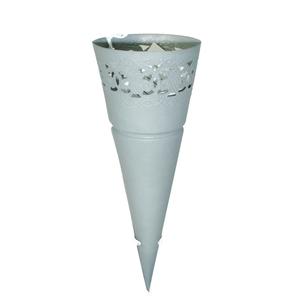 ที่ใส่เทียนทีไลท์เหล็กสำหรับตกแต่งบ้านรูปทรงกรวยสีเงินสำเร็จรูปทำด้วยมือสำหรับตกแต่งสวนและคริสต์มาส - Product Image 6