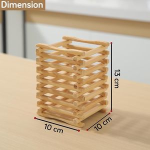 Decorated Wooden Utensil Holder Budget <b>Storage</b> <b>for</b> Neat Kitchen Setup Natural Finish Wooden Utensil Holder By AALIYAN IMPEX - Product Image 6