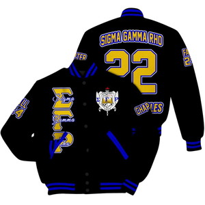 Sigma Gamma Rho 1922 Greek Varsity Letterman Jacket Royal Poodle Inspired Premium SGRho Pride Apparel - Product Image 3