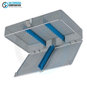 Cesta Oftálmica Micro con Tapa, Insertos y Tiras de Silicona, Acero Inoxidable, Almacenamiento Manual Reutilizable para Herramientas Oftálmicas Delicadas - Product Image 3