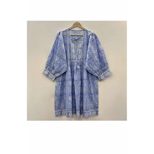 High Street Goth-Elegant Midi Dress Hand Block Printed Casual Summer Clothes Breathable for Office Lady Club Sizes XL 5XL ODM - Product Image 6