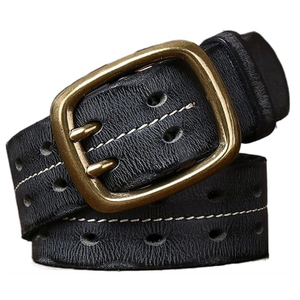Ceinture en cuir véritable de vache de haute qualité pour homme, style streetwear, best-seller, avec boucle automatique en alliage - Product Image 1