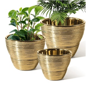 Excelente decoración, macetas doradas para plantas, macetas de diseñador para plantas de interior y exterior, macetas de Metal para sala de estar, suministros decorativos - Product Image 2