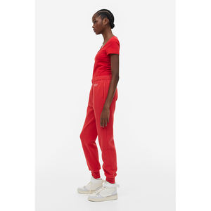 Haut court de gymnastique d'été personnalisé pour femmes sweat-shirt oversize avec décoration en dentelle pull de jogging confortable style avant plat - Product Image 3
