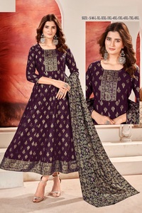 Heavy 14 Kg Rayon with Multi-cold Print with Dupatta Set Kurtis for Online Sale - Product Image 3
