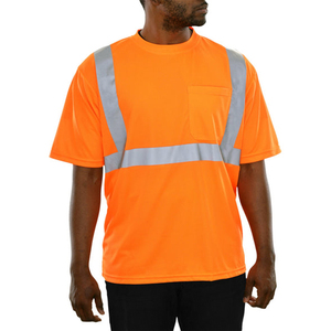 ชุดเครื่องแบบ Hi VIS แบบแห้งเร็วสำหรับทุกเพศเสื้อ100% แขนสั้นสะท้อนแสงผ้าฝ้ายสวมใส่ทำงานกลางแจ้งเสื้อเชิ๊ต Hi VIS - Product Image 3