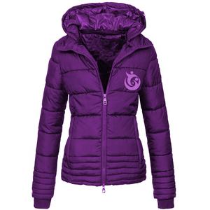 Women's Winter Eco-Friendly Custom Front Logo High Collar <b>Quilted</b> Zip Puffer Thick Coat Long Sleeve Breathable Waterproof - Product Image 6