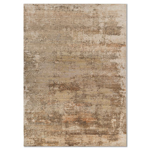 Entropy Ivory Hand Knotted Wool Silk Rug Abstract Aubusson Design Rectangle for Living Room <b>Hallway</b> 10mm for Teenagers Esh-13002 - Product Image 1