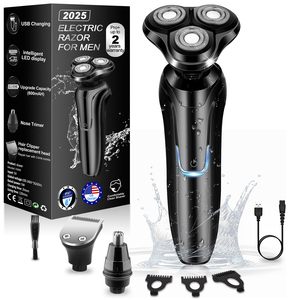 Rasoir Électrique Rotatif Portable pour Hommes IPX7 Rechargeable Sans Fil Tête Flottante Lames Remplaçables pour le Visage et les Voyages - Product Image 3