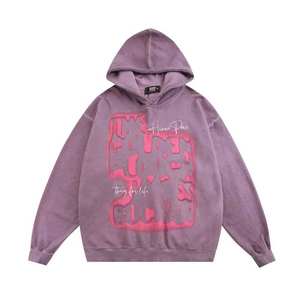 Sudadera con Capucha Personalizada al por Mayor de Alta Calidad, 100% Algodón, Estilo Vintage, con Estampado de Letras de Grafiti, Logotipo Personalizado, Bordado, para Hombre - Product Image 2