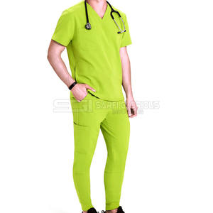 Tenue de travail tendance, uniforme d'hôpital élégant pour hommes, ensemble de blouses d'infirmière, blouse d'hôpital à manches courtes, tissu respirant à séchage rapide, blouses médicales - Product Image 6