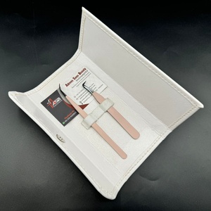 Nude Peach Pince à cils 90 degrés Slim Boot Durable en acier inoxydable Logo personnalisé Strong Grip Lash Extension Tweezer - Product Image 6