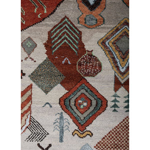 Alfombra Manchaha Azul de Lana y Seda de Bambú Anudada a Mano, 10 mm de Grosor, Patrón Geométrico Abstracto para el Hogar, Pasillo, Modelo Rectangular-Les-2842 - Product Image 3