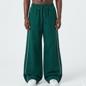 Pantalones Deportivos Anchos para Hombre, Color Personalizado, Cintura Elástica con Cordón, Franja Lateral, Casuales, de Lona, Transpirables, Antiestáticos, de Peso Medio - Product Image 4