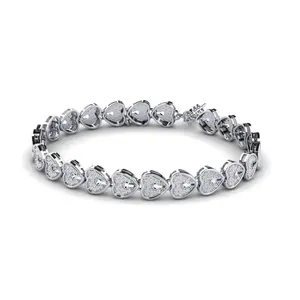 افضل اسعار سوار الماسي الساحر بالسوار الخارق على شكل قلب للسيدات الذين يلبسون مجوهرات راقية للبيع