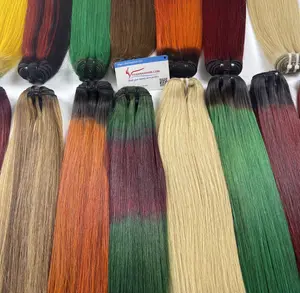 Couleur chaude 2024 !!! Os Cheveux Raides Vietnam Humain Os droit Machine trame Genius trame marché Africain Marché Américain - Product Image 1