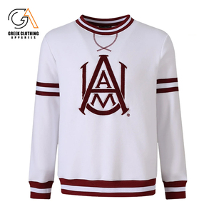 Alabama A & M University broderie personnalisée logo imprimé coton éponge française couleurs unies streetwear épaules tombantes col rond - Product Image 4