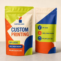 Sachets Doypack Personnalisés Anti-Odeur avec Fermeture Zip Imprimée, Emballage en Plastique Ziplock Personnalisé avec Logo, Sachets Mylar Autoportants