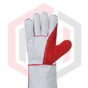 Guantes de soldadura personalizables de piel de vaca dividida con aislamiento térmico resistencia al desgaste 7 oz de espesor antideslizante sin polvo - Product Image 4