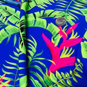 Tela de LICRA <span class=keywords><strong>el</strong></span>ástica para traje de baño, tejido ecológico de 4 vías con estampado de pájaros y flores, ropa de baile - Product Image 2