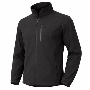 Chaqueta Softshell Negra para Hombre, con Cierre Completo, Resistente al Viento y al Agua, para Trabajo al Aire Libre, con Bolsillo con Cierre en el Pecho - Product Image 3