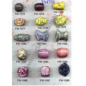 Perles rondes mixtes africaines fabriquées en inde Tribal perles en verre rondes uniques - Product Image 1