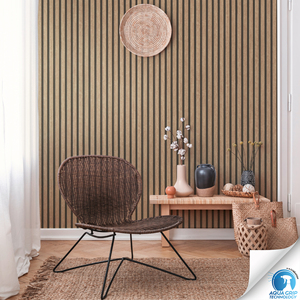 Fabriqué en Allemagne - Rouleaux de Papier Peint Pré-encollé Panneau Acoustique Marron Noir - Vinyle Intissé - Papier Peint Pré-encollé - 10,05 x 0,53 m - Product Image 3