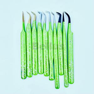 แหนบขนตาแบบมืออาชีพแหนบปลายพลาสม่าปลายต่อขนตาปริมาณเส้นใยสแตนเลส - Product Image 1