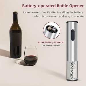Sacacorchos Eléctrico Inalámbrico 5 en 1 con Base Redonda de Acero Inoxidable, Incluye Batería, Plástico, Logotipo Personalizable Comprar - Product Image 5
