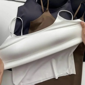 Pure Desire Sexy Cotton Camisole Tank Top for Girls Slimming Summer Outerwear Inner Wear with Chest <b>Pad</b> Strap Vest Women - Product Image 3