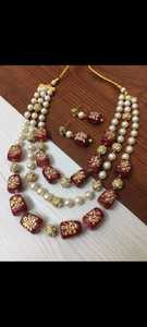 Collar con cuentas de perlas de capa blanca Popular de fabricante indio para mujer, regalo de joyería de baile para fiesta de boda - Product Image 6