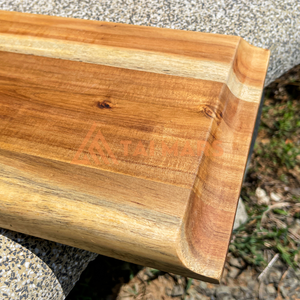 Plateau de service en bois d'acacia écologique, plateau rectangulaire en bambou massif pour dessert, collation, mariage, vaisselle et assiettes gravées - Product Image 6