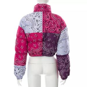 Veste matelassée à col montant unisexe personnalisée 2022 avec bandana, imperméable, coupe-vent, écologique, en nylon, pour l'hiver - Product Image 4