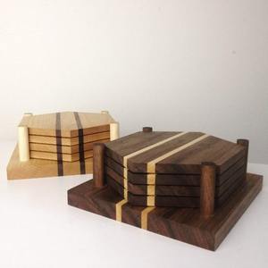 Dessous de verre en bois de luxe en bois de noyer, de teck ou d'acajou pour un attrait haut de gamme dans les maisons ou les hôtels de luxe - Product Image 2