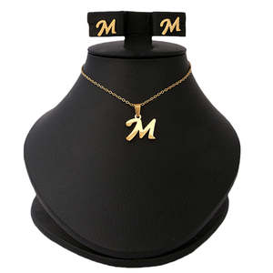 Women's Alphabetic <b>Locket</b> Set - Gold - Product Image 1
