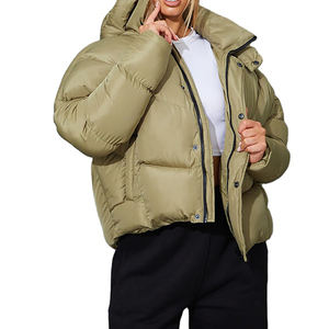 Chaqueta acolchada cálida de invierno de lujo para mujer, abrigo corto acolchado con cuello levantado, forro de nailon transpirable, nuevo diseño de Top corto - Product Image 2