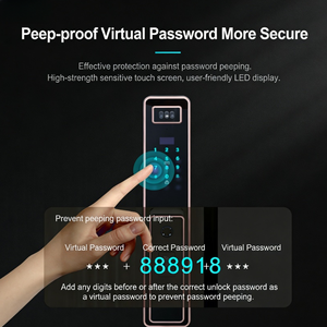 Serrure Intelligente Multi-Déverrouillage avec Reconnaissance Faciale, Veineuse et Empreinte Digitale, Application Mobile, Écran 4,5'', Système d'Entrée Sécurisé pour la Maison, Compatible <span class=keywords><strong>Porte</strong></span> en Aluminium, Stockage Cloud - Product Image 3