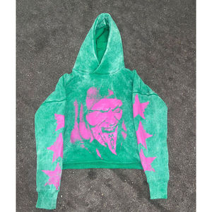 Sweats à capuche Hommes Graphique Imprimé Hoodies Tie Dye Streetwear Pull À Capuche Avec Étoiles Manches Hip Hop Mode Sweats Personnalisés - Product Image 5
