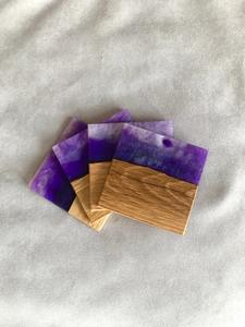 Ensemble de 4 sous-verres cosmopolites en bois d'acacia persan faits à la main fabricant indien - Product Image 2