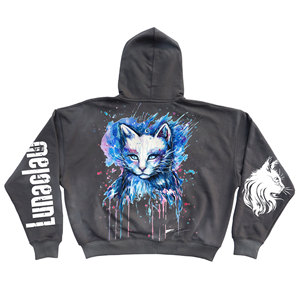 High Quality Heavyweight 100% Cotton Fleece Men's Hoodies Acid Wash Pullover Eco-Friendly Streetwear Tracksuits Puff Printing - Product Image 1